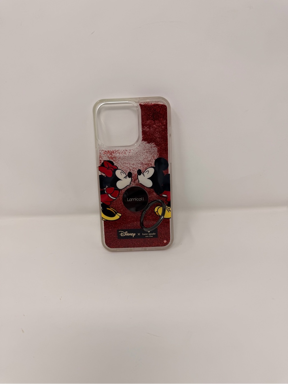 Disneyx Kate Spade New York Mickey & Minnie Liquid Glitter Case-added ring stand